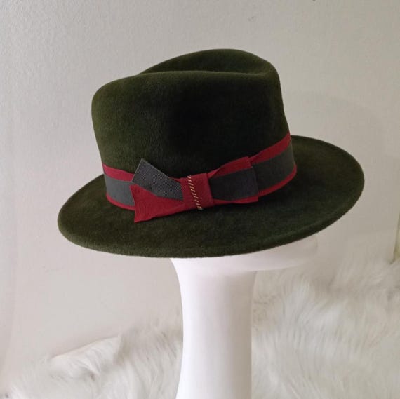 Handmade big brim hat, emerald green, fur felt Emerald Green Wide Brim Cowboy Hat | the Bolero | Custom Fit  main image 4