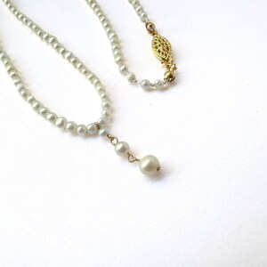 Freshwater Pearl Drop Necklace- Real Pearl Necklace- Bridal Pearl Set- Genuine Pearl Jewelry Set - Bridal Accessory White Pearl
