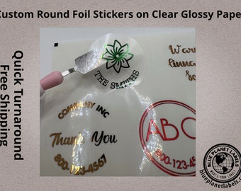 Pegatinas laminadas personalizadas: papel brillante transparente, etiquetas para bodas e invitaciones