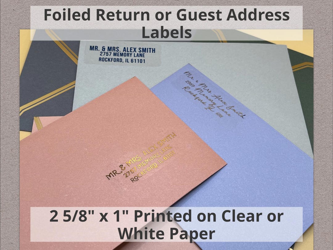 Foiled Address Labels: Custom Calligraphy Design, 45 Styles - Etsy