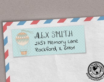 Etiqueta de dirección de devolución personalizada de globo de aire - Juego de 30
