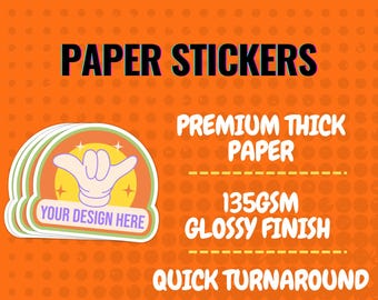 Pegatinas de papel fotográfico personalizadas: diseño personalizado, cualquier forma