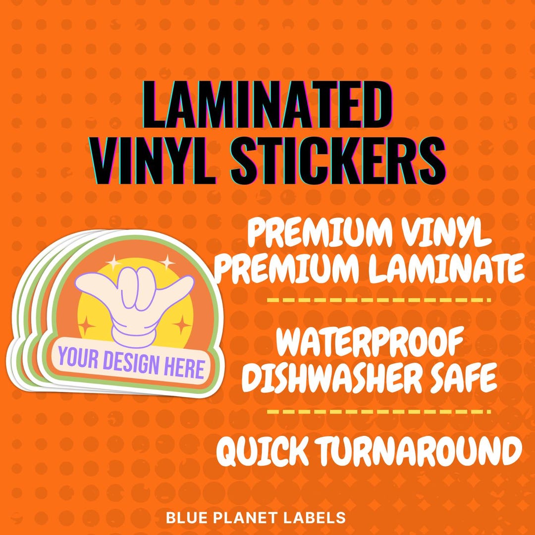 Custom Laminated Vinyl Stickers: Waterproof, Die Cut to Any Shape - Etsy