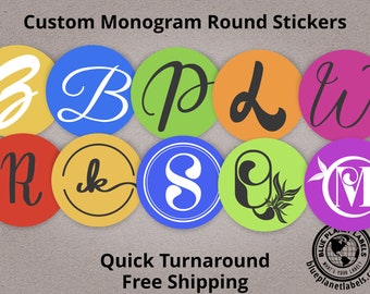 Pegatinas de monograma personalizadas: bodas, invitaciones y etiquetas