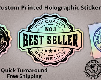 Pegatinas holográficas personalizadas: vinilo impermeable, diseño troquelado