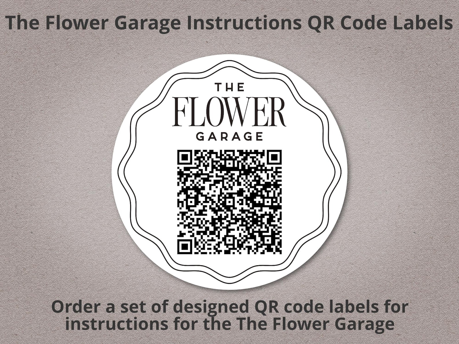 The Flower Garage QR Code Instructions Label - Etsy