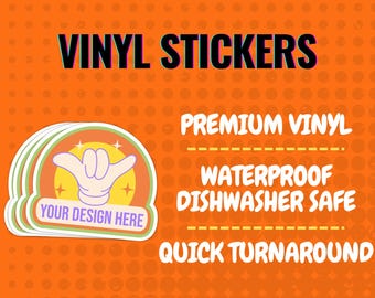Pegatinas de vinilo personalizadas: resistentes al agua, troqueladas y con tu diseño