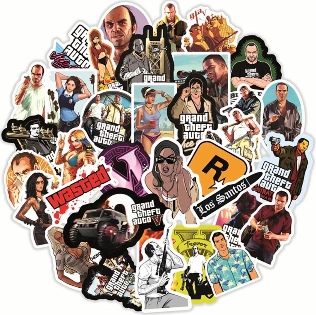 Grand Theft Auto Stickers, Pack of 10 Etsy UK