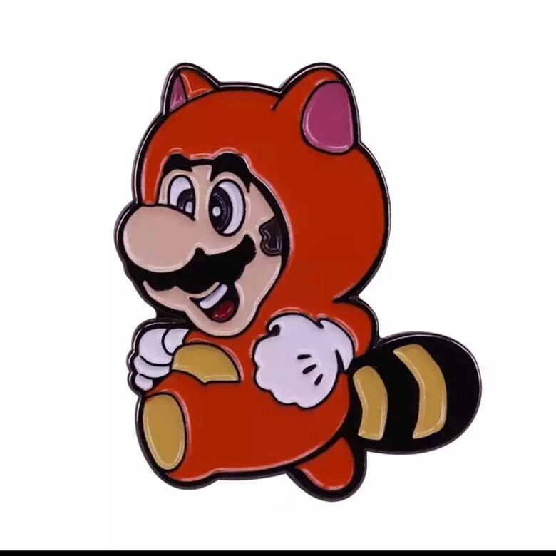 Mario Racoon Pin Badge Etsy