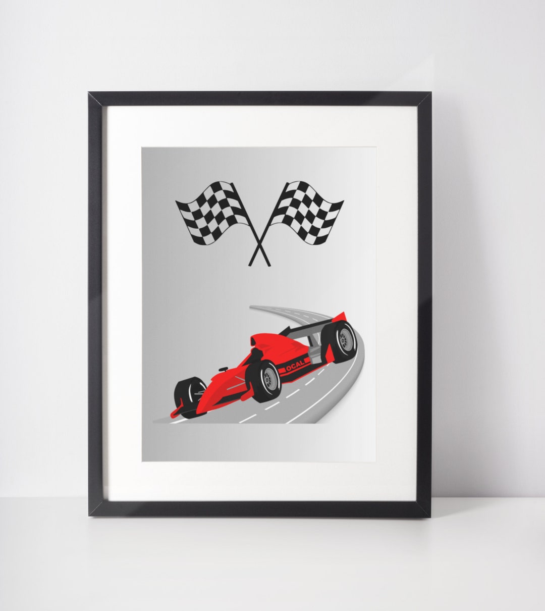 Race Car Print Digital Race Car Race Car Poster Car Etsy