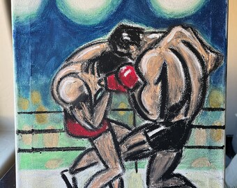Wilson vs Coolidge 11x14 Pastel al óleo sobre lienzo