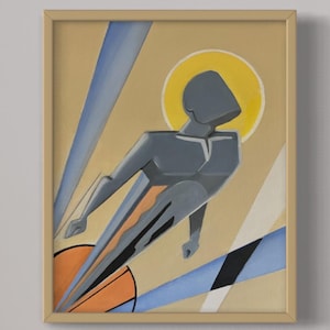 Acceleration New Deco Futurism 16x20 akrylmålning