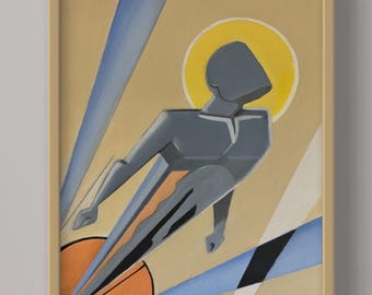 Pintura acrílica de 16 x 20 cm de Acceleration New Deco Futurism