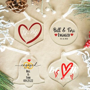 Adorno de árbol de Navidad personalizado para parejas Matrimonio Compromiso de boda Recuerdo presente