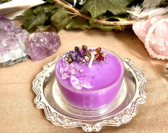 Energetic lavender + rock crystal candle (anti-anxiety) -> Please read the item description carefully