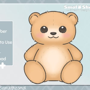 Cute Teddy Bear PNGtuber vtuber - kawaii reactive image for streamers