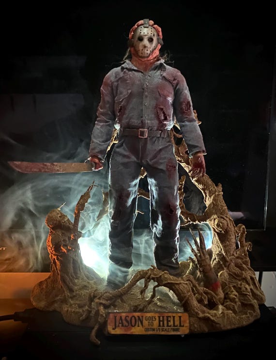 Custom 1/6 Jason Voorhees 'jason Goes to Hell' Figure W/ Diorama