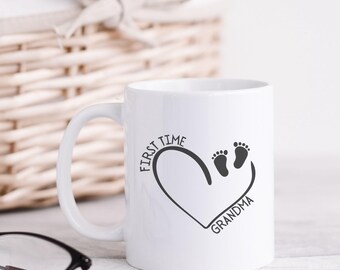 Taza para abuela primeriza, taza de café para abuela primeriza, taza para anuncio de bebé, regalo para abuela, taza para futura abuela, taza para revelar nieto