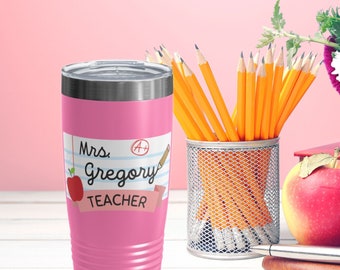 Personalized Teacher Tumbler with Name, Custom Gift for Teacher, Back To School Tumbler, Teacher Appreciation Gift, Teacher Coffee Tumbler