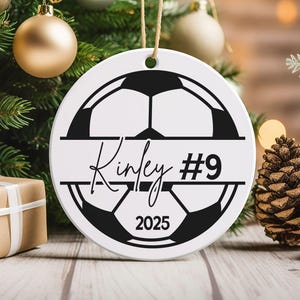 Personalized Soccer Ball Christmas Ornament, Custom Soccer Ornament, Gift for Soccer Player, Christmas 2025 Soccer Ornament, Soccer Lover