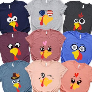 Cute Turkey Face Shirt, Thanksgiving Family Matching Shirts, Funny Turkey Face Tshirt, Thanksgiving Group Shirts, Cute Fall Tees, Turkey Tee
