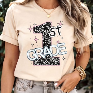 First Grade Teacher Shirt, Composition Notebook Shirt, Back to School Tshirt, First Day of School Matching Shirt, Cute Teacher Gift