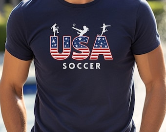 Camiseta de fútbol de EE. UU., camiseta del equipo de fútbol, camiseta de fútbol americano, camiseta de jugador de fútbol, regalo para amantes del fútbol, camiseta de fanático del fútbol, camiseta del 4 de julio