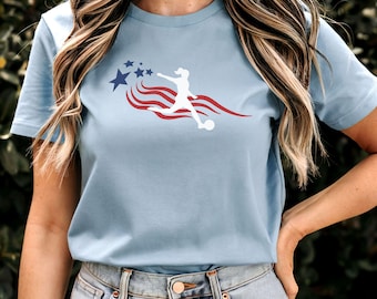 Camiseta de jugador de fútbol de EE. UU., camiseta de fútbol con bandera estadounidense, camiseta de fútbol del 4 de julio, camiseta de equipo de fútbol, regalo patriótico de fútbol, camiseta para amantes del fútbol