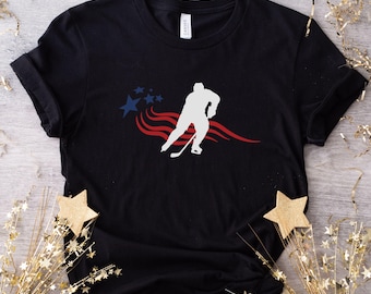 Ice Hockey Shirt, USA Ice Hockey Shirt, Winter Sports Tshirt, Goalie Shirt, USA Shirt, Ice Hockey Lover Gift, Ice Hockey Player Tee