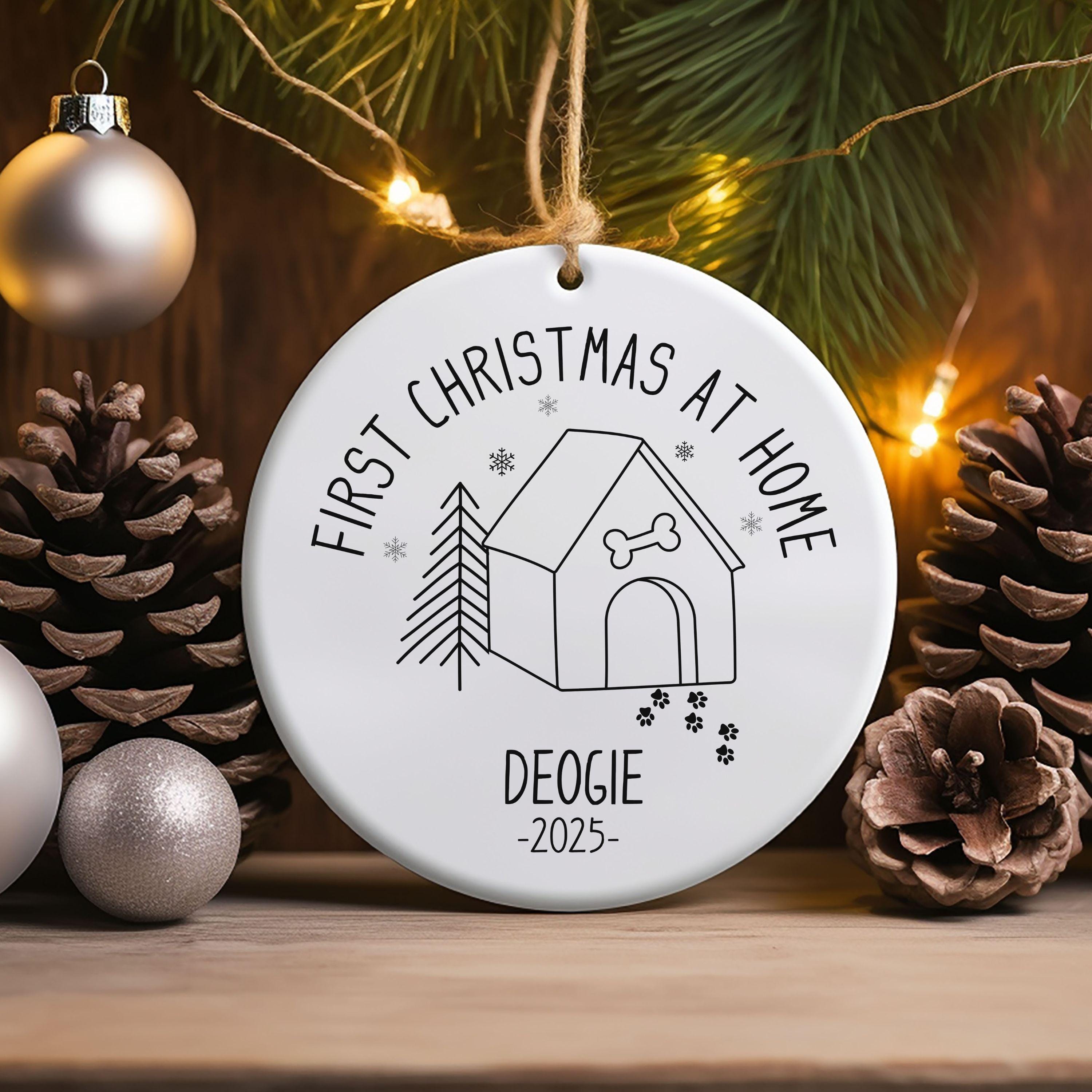 Discover Personalized Dog's First Christmas Ornament, Custom Dog House Keepsake, Pet Lover Gift