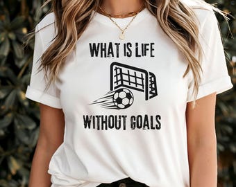 目標のない人生とは？Tシャツ、サッカーゴールTシャツ、かわいいサッカーTシャツ、サッカー好きTシャツ、サッカー選手へのギフト、試合日のゴールキーパーTシャツ