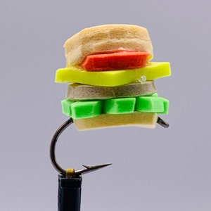 3 Burger Fly - Bread Fly - Dry Fly - DIY Fly Fishing - Fishing Lure