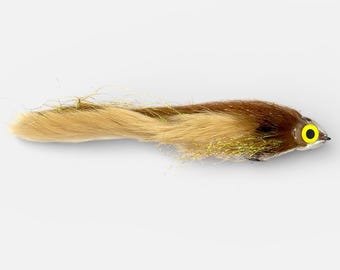 Hucho Supreme [Barbel] 18 cm 6/0 Tungsten Weighted Streamer | Human Hair with Double Zonker Tail | Pike & Huchen | Pike Fly