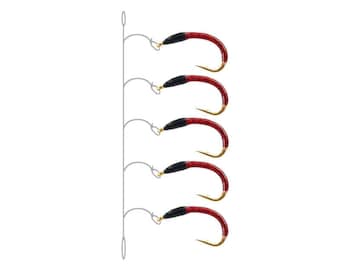 Very effective Hegene red-black size 12-16 whitefish, char, trout 5 hooks (200 cm), 3 hooks (140 cm), 2 hooks (105 cm) - Stroft GTM