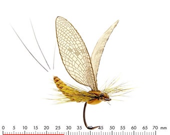 MAY FLY - Realistisch May Fly - Maat #12 Vliegvissen - Vissen Lokken - geel