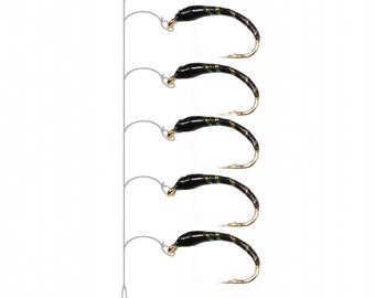 Very effective Hegene Black (Holo) size 12-16 Char, whitefish, char, trout 5 hooks (200 cm), 3 hooks (140 cm), 2 hooks (105 cm) Stroft GTM