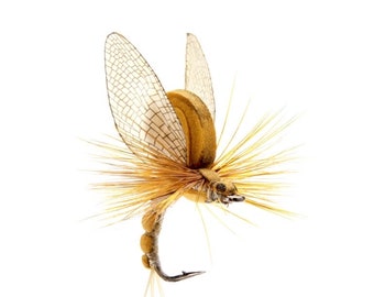 Opkomende Parachute Mayfly (realistisch) - vliegvissen - visaas - geel