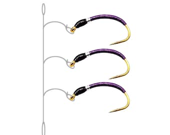 Highly effective Hegene Violet-Black (Holo) size 12-16 for whitefish, char, trout 5 hooks (200 cm), 3 hooks (140 cm), 2 hooks (105 cm)