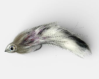 Hucho Supreme [Titanium] 18 cm 6/0 Tungsten Weighted Streamer | Human Hair with Double Zonker Tail | Pike & Huchen | Pike Fly