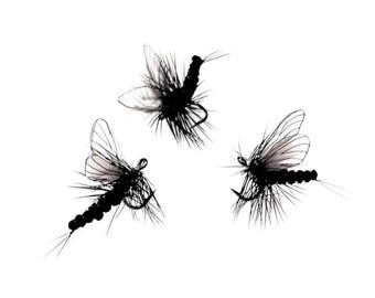3 Mayfly Dun Black – hand-tied premium dry flies for discerning grayling and brown trout anglers