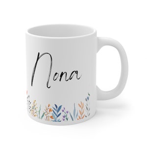 Nona - Colorful Flowers - Ceramic Mug 11oz
