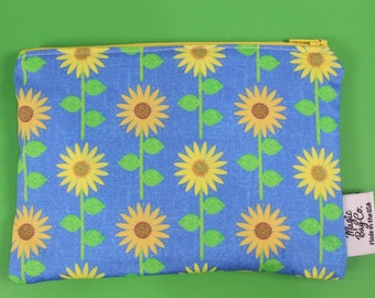 Yellow Sunflower Reusable Snack Bag: Floral Cotton Print