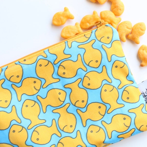 Goldfish Snacks, Reusable Snack Bags, Unique snack bags, gift for kids, cheese crackers, magic bags, eco friendly snack bag