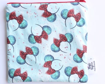 Ariel Ears, Ears, Reusable Snack Bags, Unique snack bags, gift for kids, disney bound, disney gift, park ears, minnie ears, mickey ears