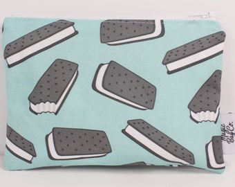 Ice Cream Sandwich Reusable Snack Bag: Handmade Food-Safe Cotton