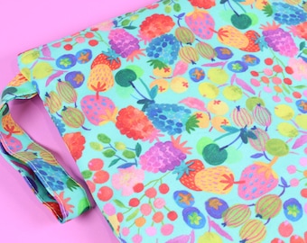 Berry Print Reusable Snack Bag: Eco-Friendly Food Safe Cotton