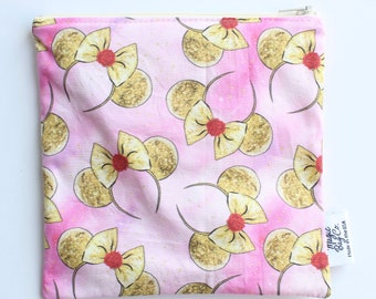 Belle Ears, Ears, Reusable Snack Bags, Unique snack bags, gift for kids, disney bound, disney gift, park ears, minnie ears, mickey ears