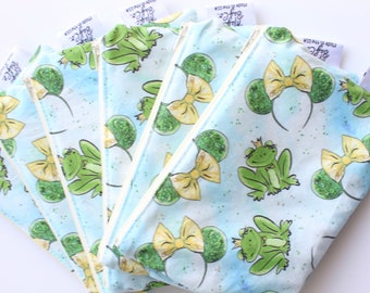 Tiana Ears, Reusable Snack Bags, Unique snack bags, gift for kids, disney bound, disney gift, park ears, minnie ears, mickey ears