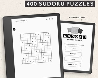 Kindle Scribe Sudoku Puzzles Book, Hyperlinked Digital Sudoku Puzzles, Logic Puzzles, Easy to Very Hard Sudoku