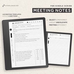 Modello per appunti per riunioni Kindle Scribe, libro per riunioni, modelli Kindle Scribe